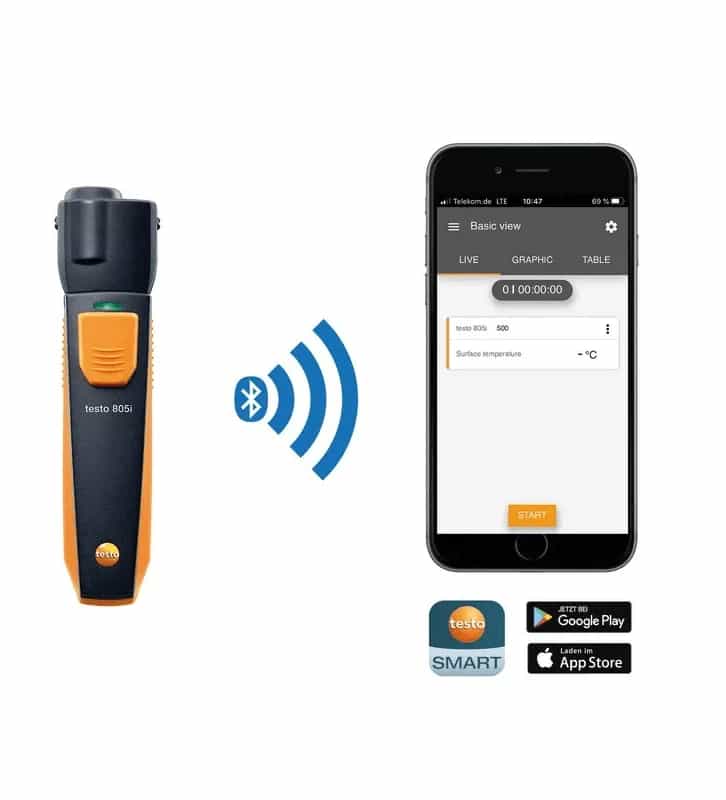 Pirometr Testo z aplikacją mobilną 805i – widok dodatkowy 8 (miniatura)