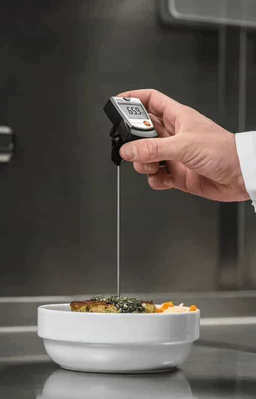 Testo 905-T1 mierzący temperaturę potrawy w restauracyjnej kuchni (miniatura)