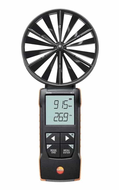 Cyfrowy anemometr wiatraczkowy Testo 417 z aplikacją mobilną