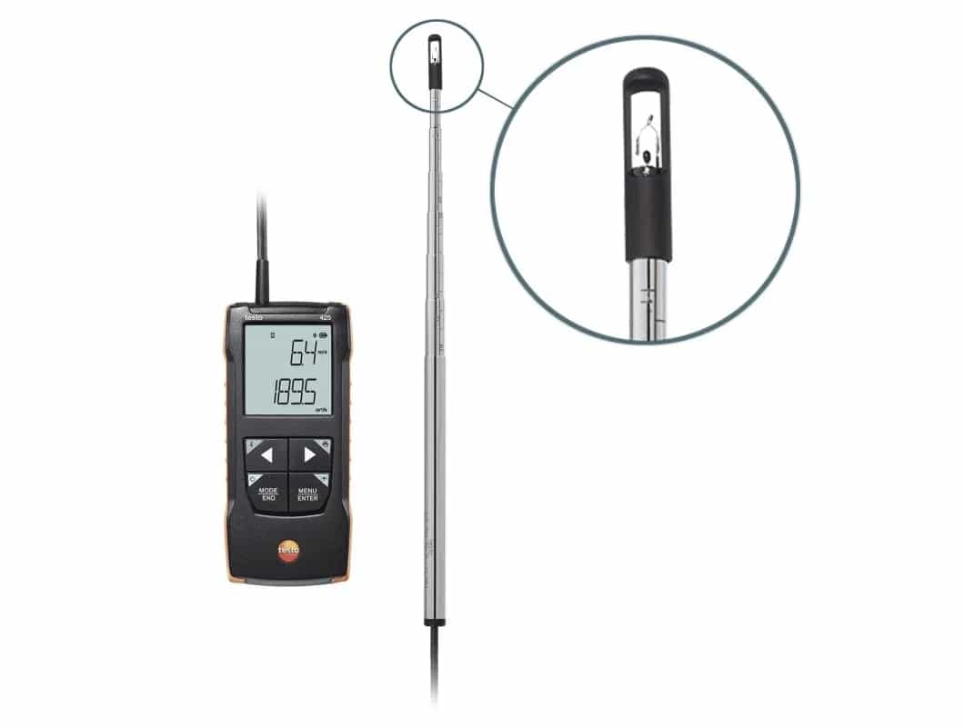 Cyfrowy anemometr termiczny Testo 425 z aplikacją mobilną
