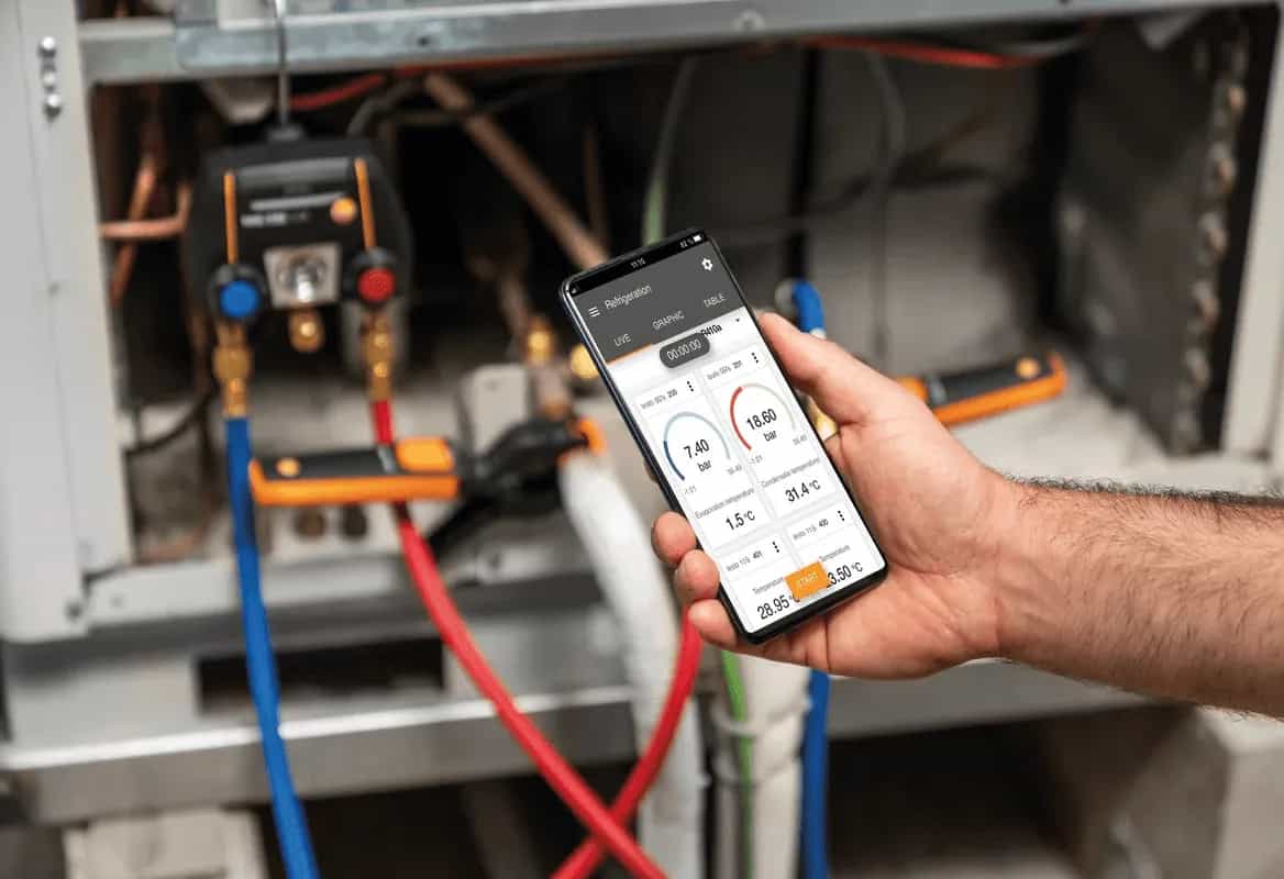 Elektroniczna oprawa zaworowa Testo 550i z aplikacją mobilną oraz sondami temperatury Testo 115i – widok dodatkowy 8 (miniatura)