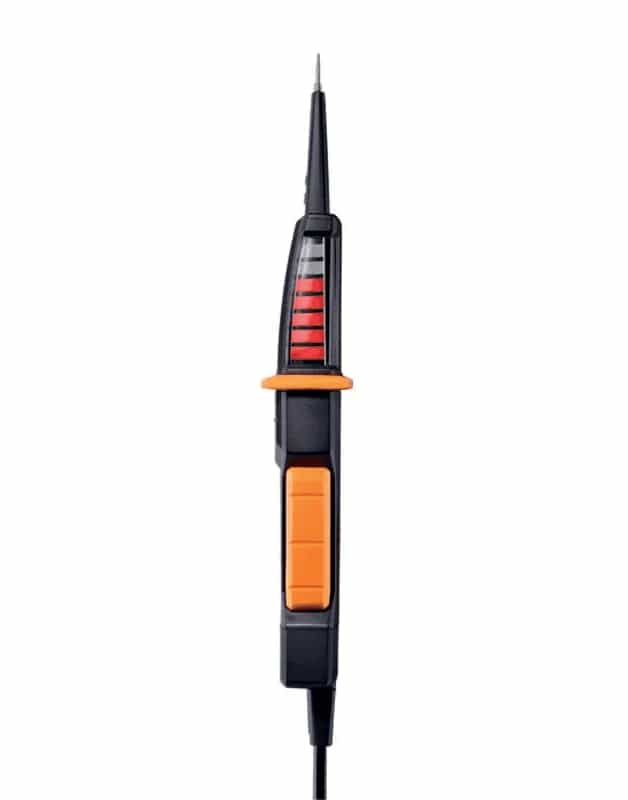 Zbliżenie na sondę testera Testo 750-1 z podświetlonym wskaźnikiem diodowym LED (miniatura)