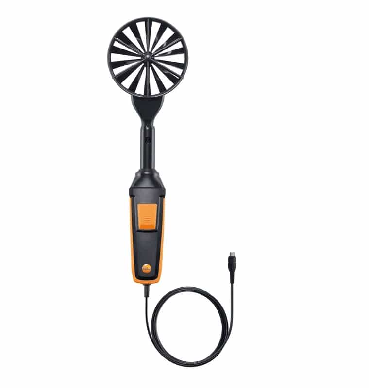 Przewodowa sonda wiatraczkowa Testo z czujnikiem temperatury (Ø 100 mm)