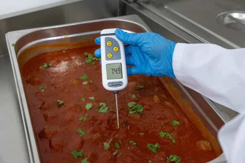 Termometr ETI TempTest 1 Smart - szpilkowy z obrotowym wyświetlaczem 360°, ±0,4 °C – w użyciu (miniatura)