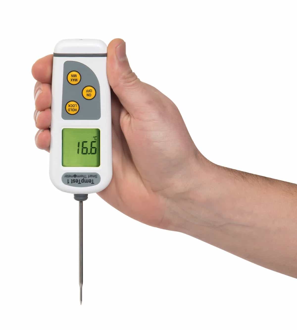 Termometr ETI TempTest 1 Smart - szpilkowy z obrotowym wyświetlaczem 360°, ±0,4 °C – widok wyświetlacza (miniatura)
