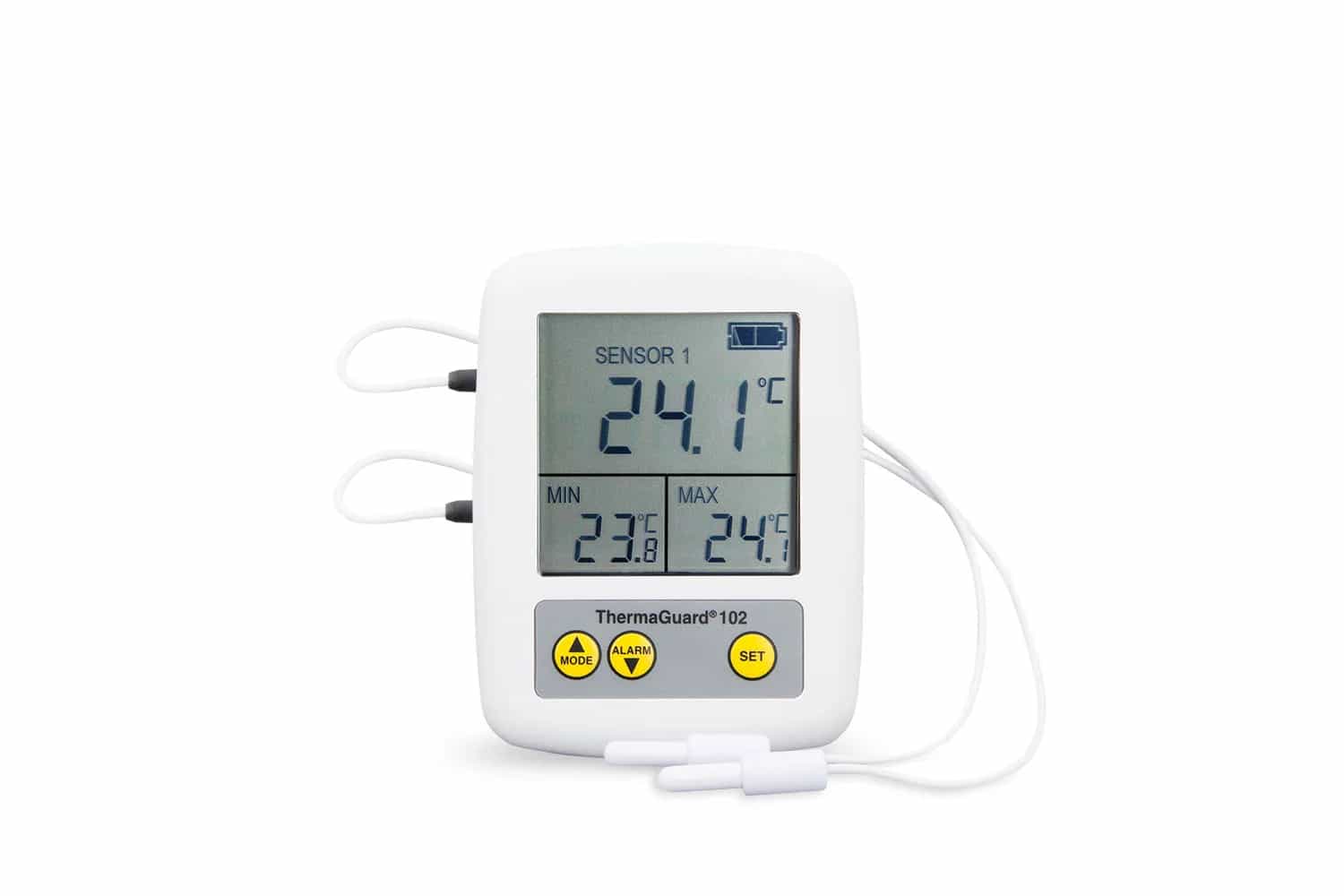 Termometr ETI ThermaGuard 102 z 2 sondami do lodówki i zamrażarki - alarm i ±0,4 °C