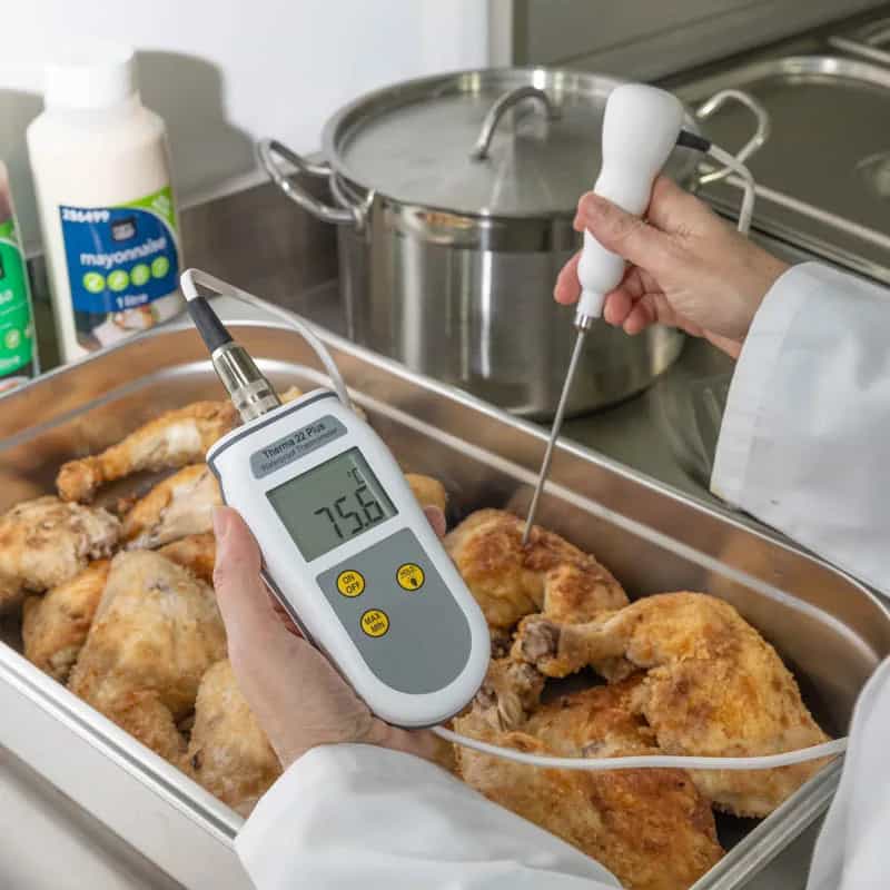 Termometr wodoodporny ETI Therma 22 Plus - IP67, termopara T i termistor, ±0,2 °C – w użyciu (miniatura)