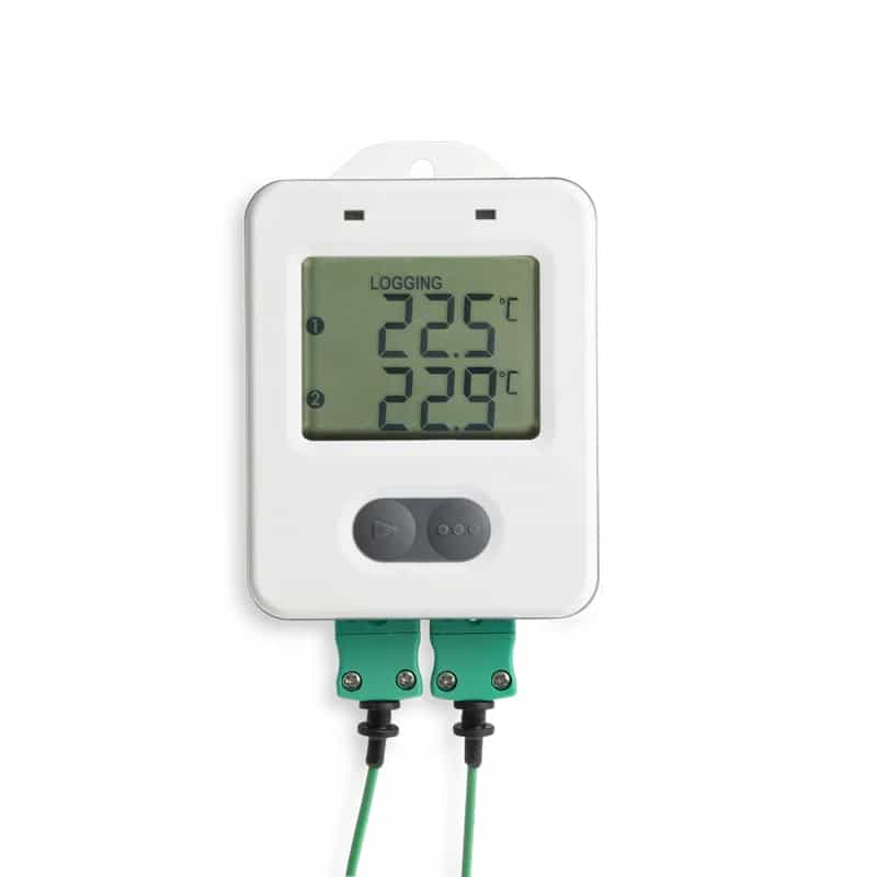 Rejestrator temperatury ETI ThermaData 291-121 z dwoma wejściami na sondy termoparowe typu K, zakres -100 do +1372 °C – widok 4 (miniatura)