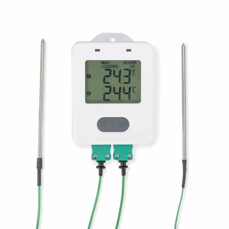 Rejestrator temperatury ETI ThermaData 291-121 z dwoma wejściami na sondy termoparowe typu K, zakres -100 do +1372 °C – widok 6 (miniatura)