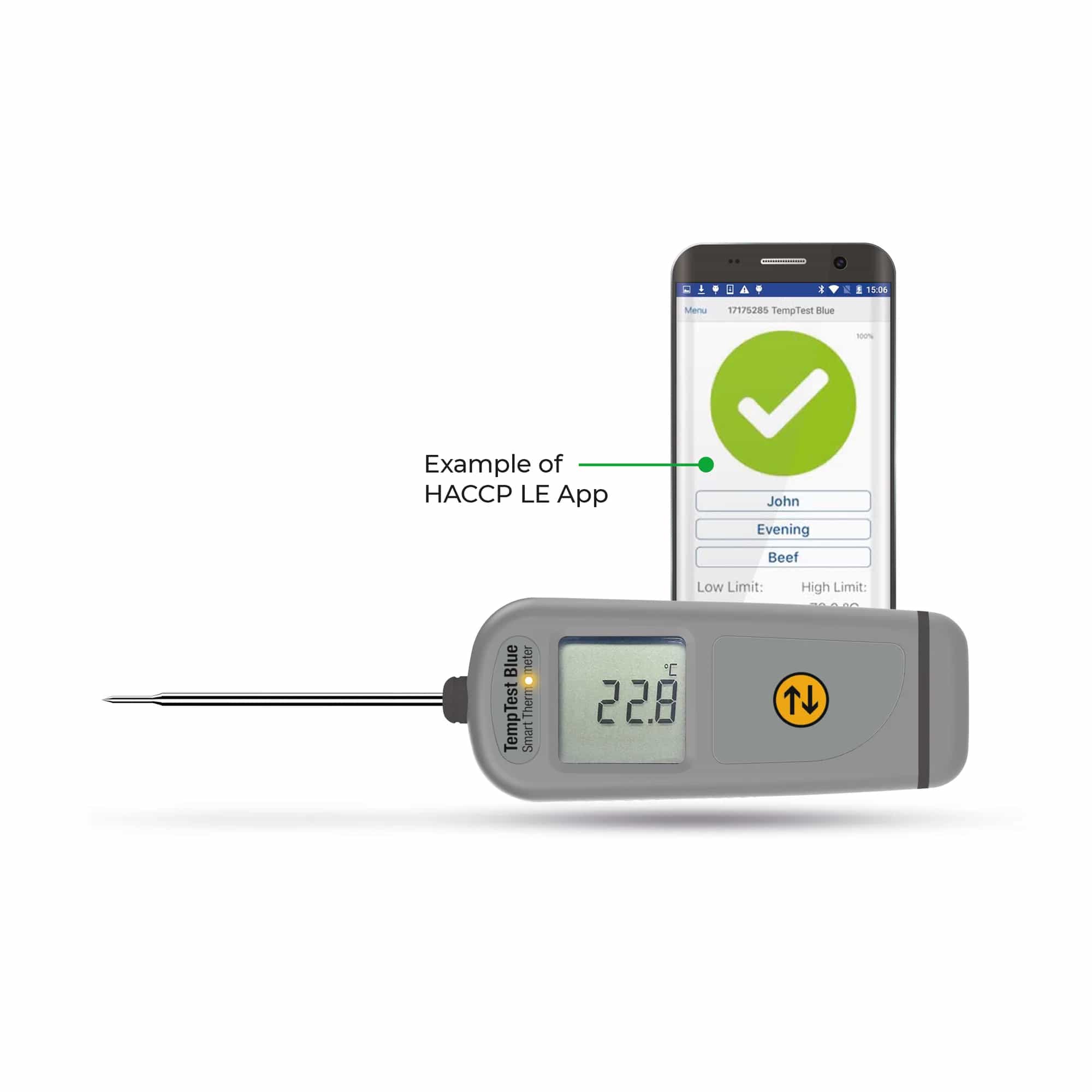 Termometr Bluetooth ETI TempTest Blue - dokładność ±0,4 °C, IP67 – widok 3 (miniatura)