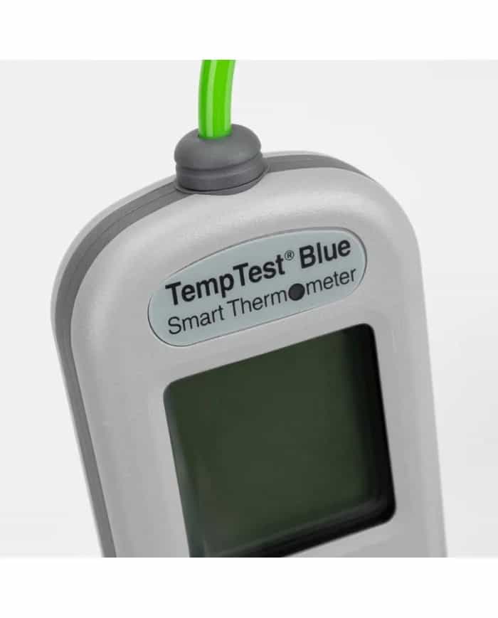 Termometr Bluetooth ETI TempTest 2 Blue (292-950) — zbliżenie na wyświetlacz i logo TempTest Blue Smart Thermometer (miniatura)