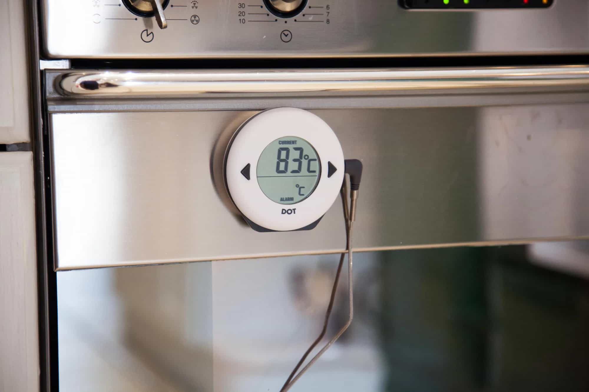 Termometr do piekarnika ETI DOT z sondą i alarmem - zakres do 300°C Biały – widok 5 (miniatura)