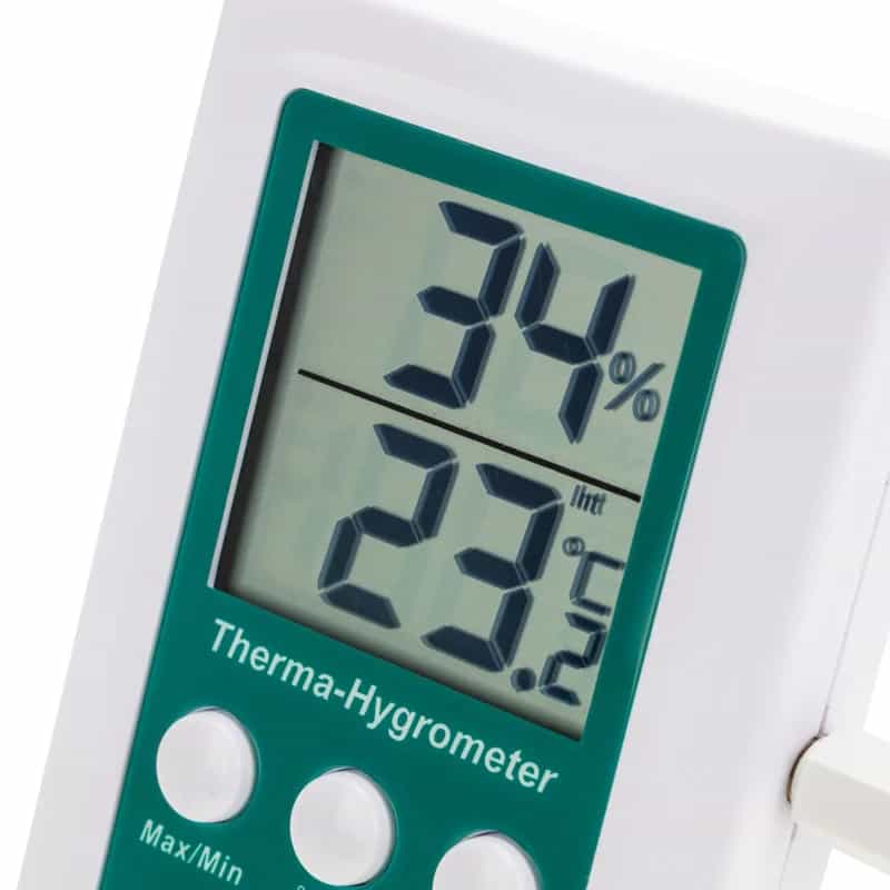 Higrometr elektroniczny ETI 810-155 z sondą temperatury na przewodzie 3 m i alarmem - temperatura i wilgotność – widok 3 (miniatura)