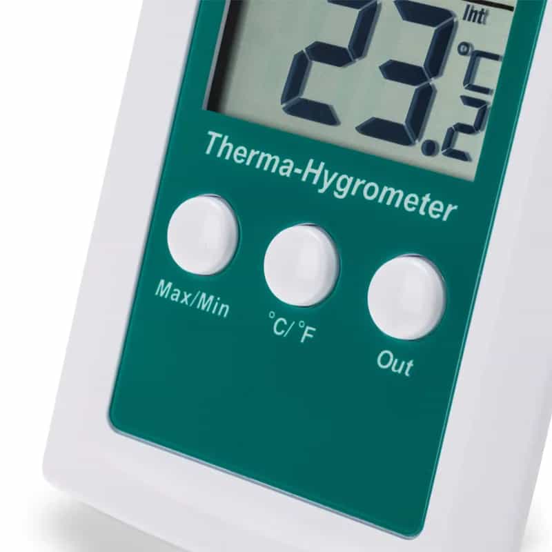 Higrometr elektroniczny ETI 810-155 z sondą temperatury na przewodzie 3 m i alarmem - temperatura i wilgotność – widok 4 (miniatura)