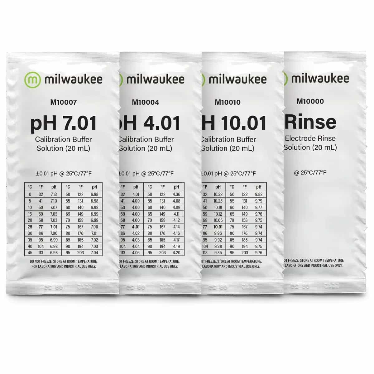 Zestaw roztworów Milwaukee M1000AB FRESH-START – 25 saszetek po 20 ml do kalibracji pH w terenie