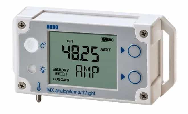 Rejestrator temperatury, wilgotności oraz natężenia światła HOBO MX1104 z zewnętrznym czujnikiem temperatury – widok dodatkowy 2 (miniatura)