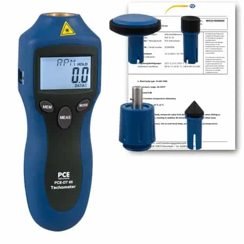 Tachometr PCE-DT 65-ICA do 99999 obr./min, certyfikat ISO