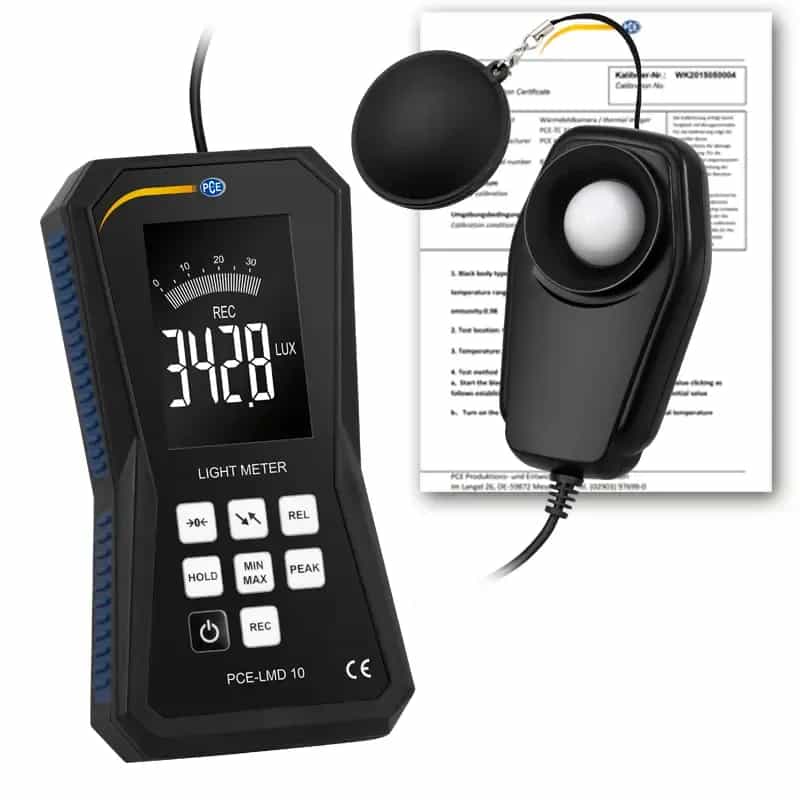 Luksomierz PCE-LMD 10-ICA do 400 000 lx, certyfikat ISO