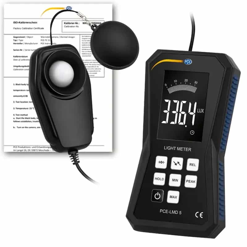 Luksomierz PCE-LMD 5-ICA do 400 000 lx, certyfikat ISO