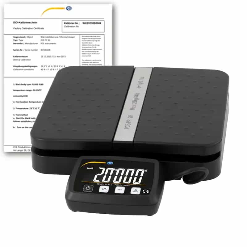 Waga PCE-PP 20-ICA, zakres 20 kg, certyfikat ISO