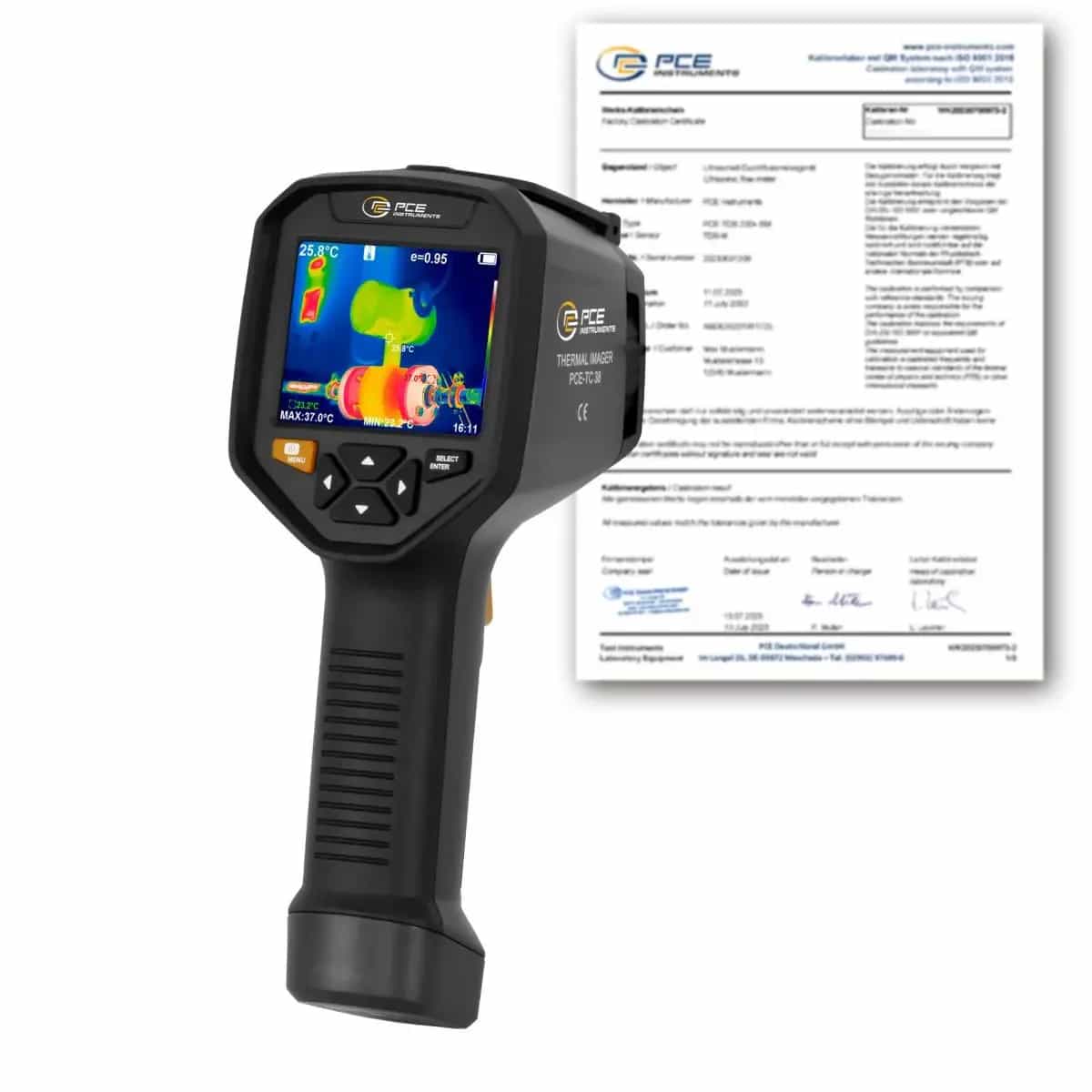 Kamera PCE-TC 38-ICA, certyfikat ISO, do 550 °C