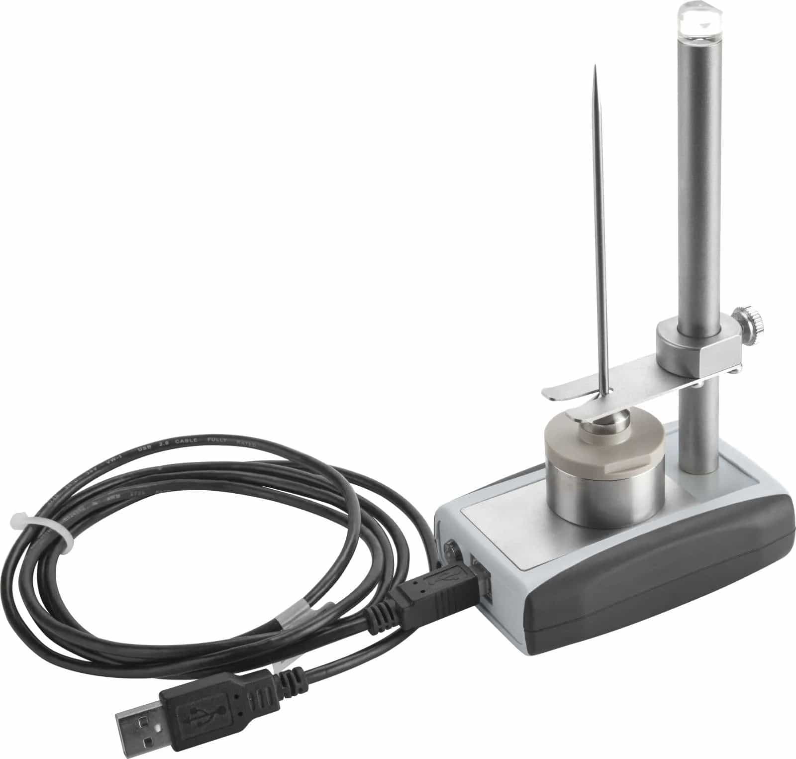 Interfejs DiskInterface HS z rejestratorem Tecnosoft osadzonym na stojaku, połączony kablem USB (miniatura)