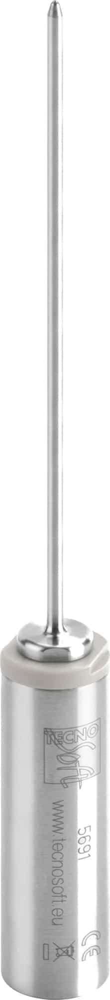 Rejestrator Tecnosoft MicroW XL z najdłuższą sondą 150 mm — ujęcie pionowe na białym tle (miniatura)