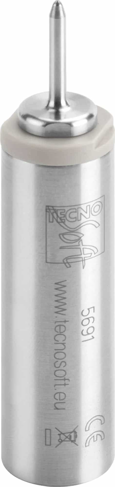 Rejestrator Tecnosoft MicroW XL z sondą 100 mm — zbliżenie pionowe ukazujące precyzję wykonania (miniatura)