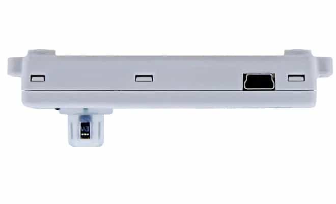 Spód rejestratora HOBO UX100-011A ze złączem USB do pobierania zarejestrowanych danych (miniatura)