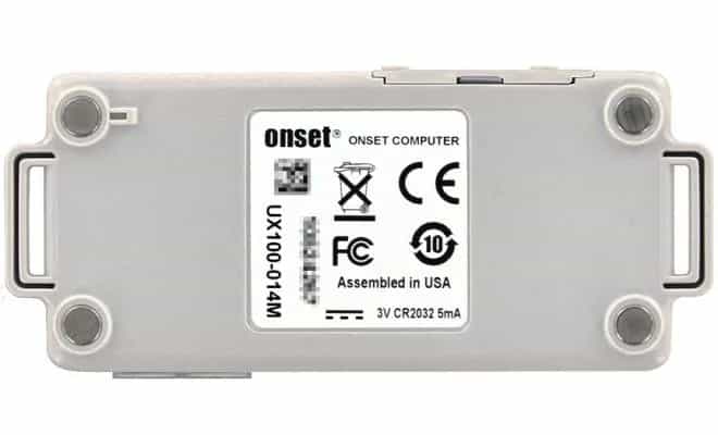 Rejestrator temperatury HOBO UX100-014M — widok frontu z wyświetlaczem LCD i logo Onset (miniatura)