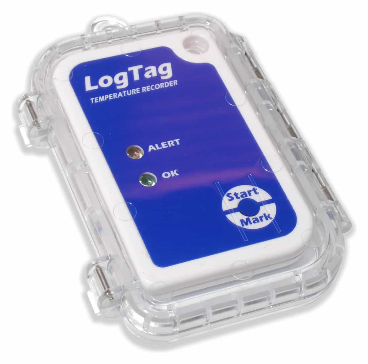Rejestrator LogTag TRIX-8 zamknięty w przezroczystej obudowie ochronnej z zatrzaskami (miniatura)