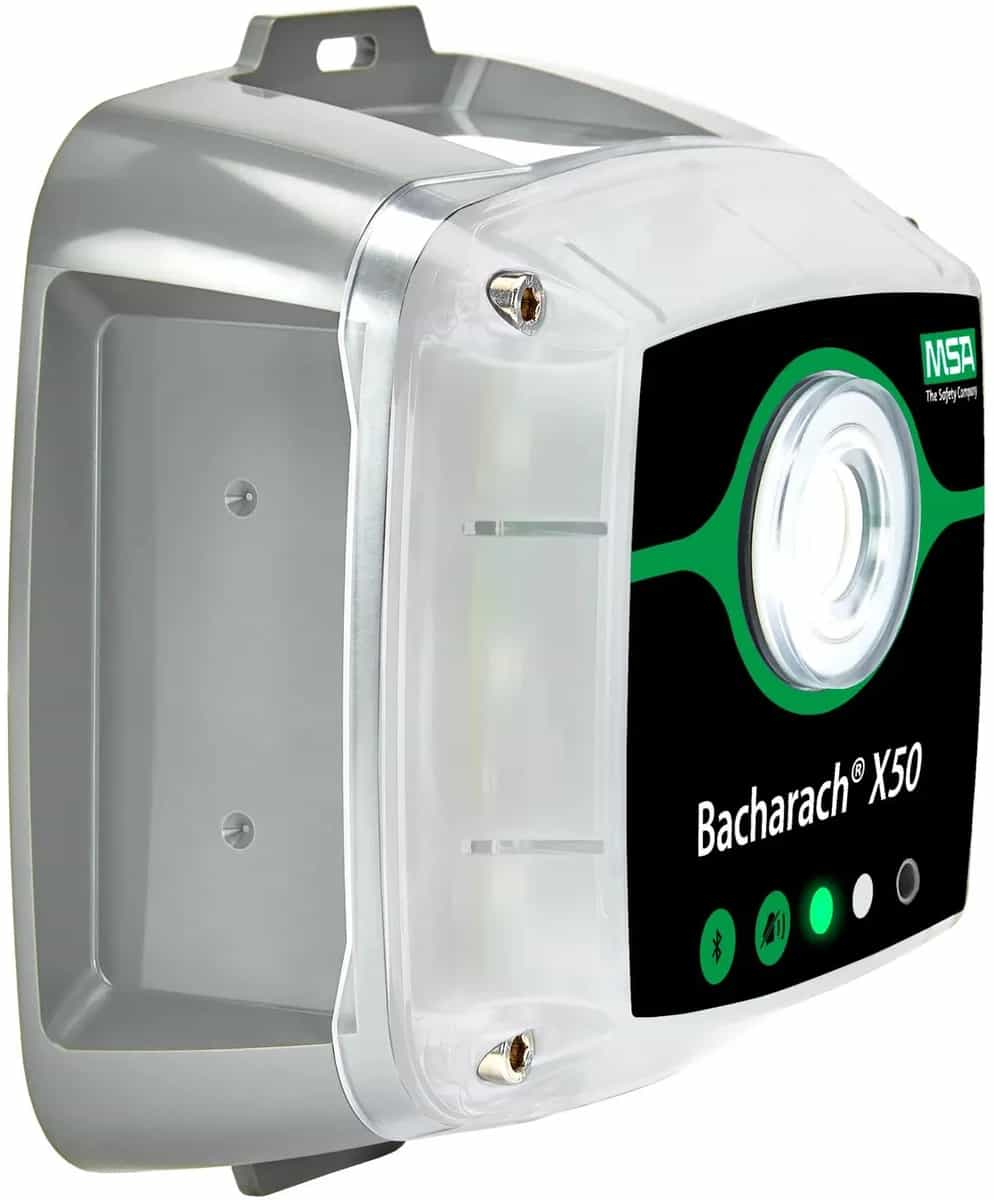 Detektor MSA Bacharach X50 pod kątem, z bocznym panelem świetlnym i uchwytem montażowym (miniatura)