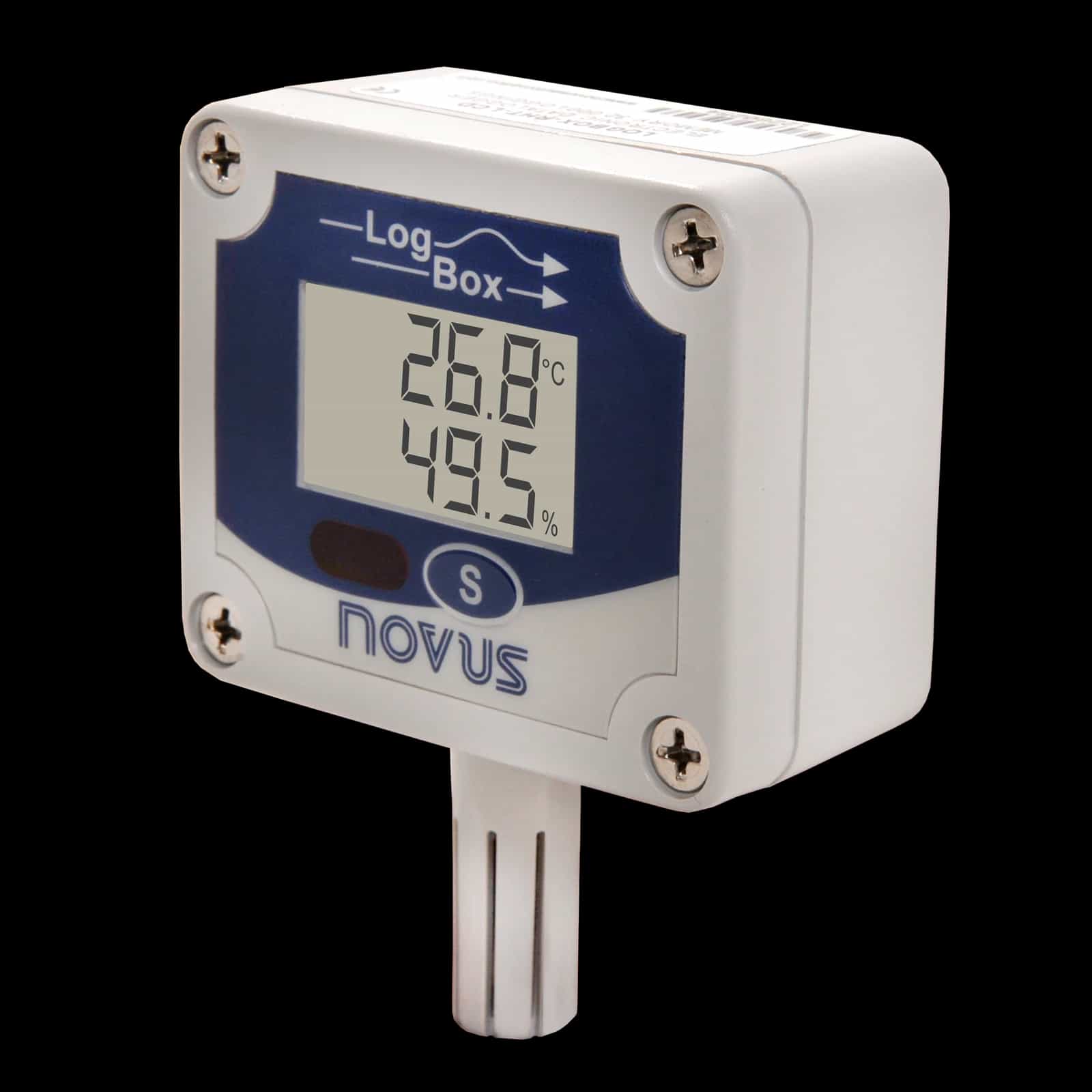 NOVUS LogBox-RHT-LCD z widocznym czujnikiem i ekranem (miniatura)