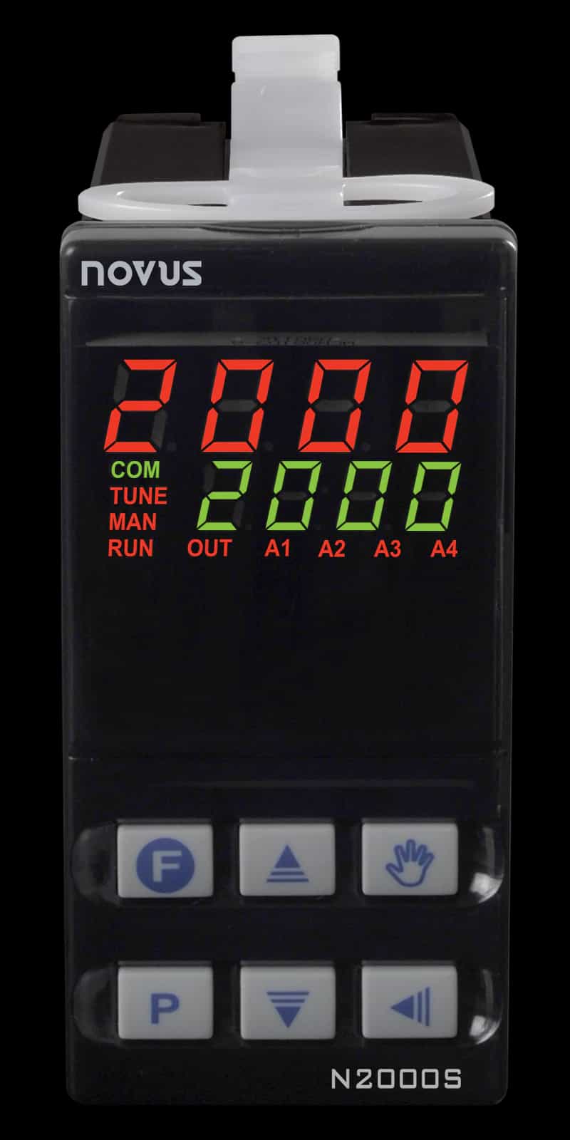Regulator PID NOVUS N2000-S – panel frontowy z dwoma wyświetlaczami (miniatura)