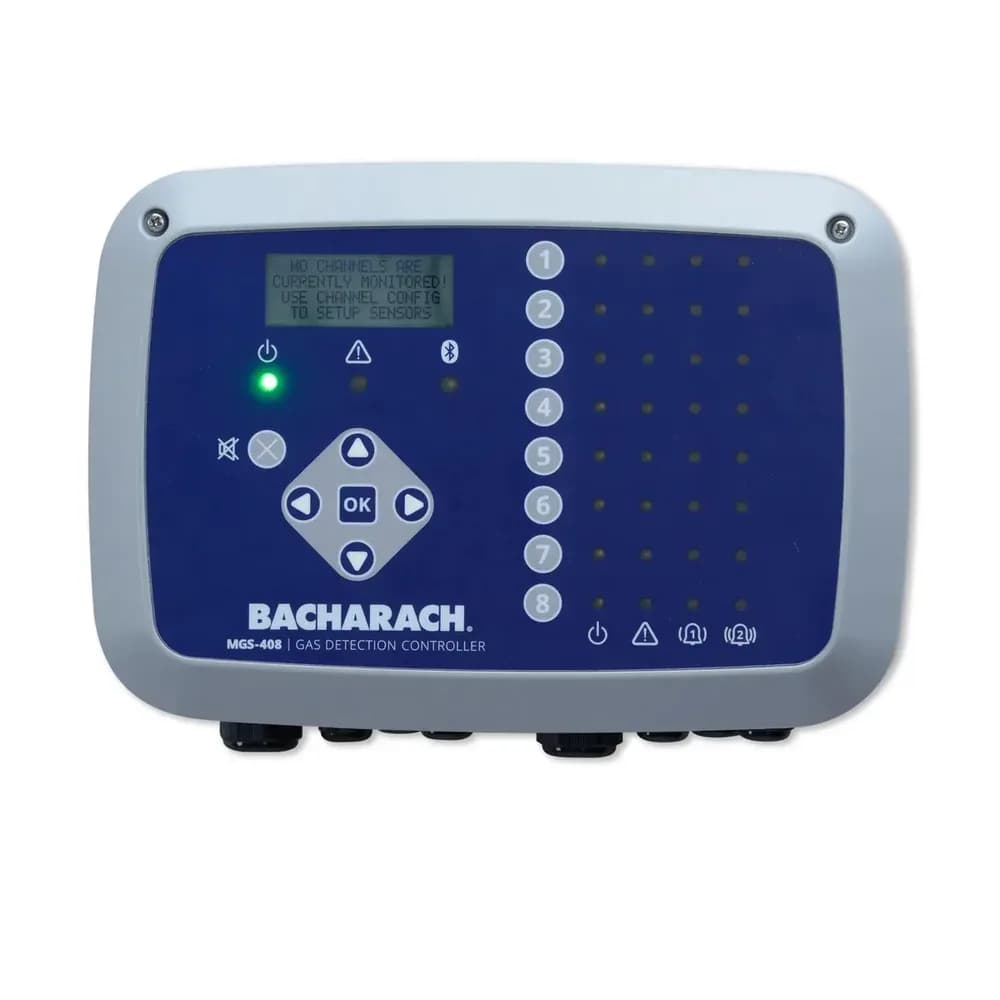 Sterownik systemu detekcji gazu MSA Bacharach MGS-408 – 8 kanałów — H6702-8000 — Detektor wielostrefowy z próbkowaniem czy czujniki punktowe — jak objąć detekcją duży obiekt