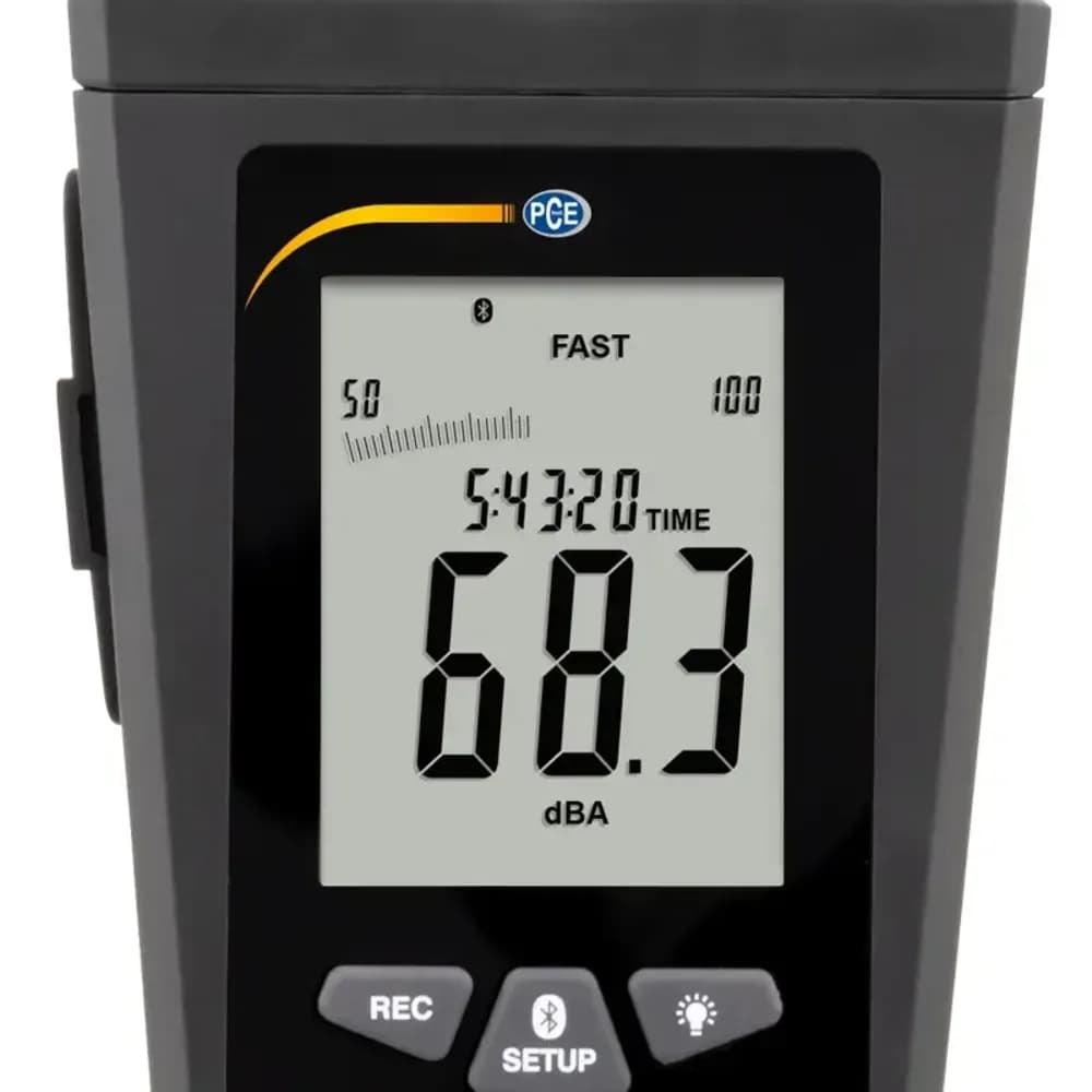 Miernik hałasu PCE-323, klasa 2, Bluetooth — Jak zmierzyć hałas w mieszkaniu — głośny sąsiad, pompa ciepła i klimatyzacja a normy dla pomieszczeń