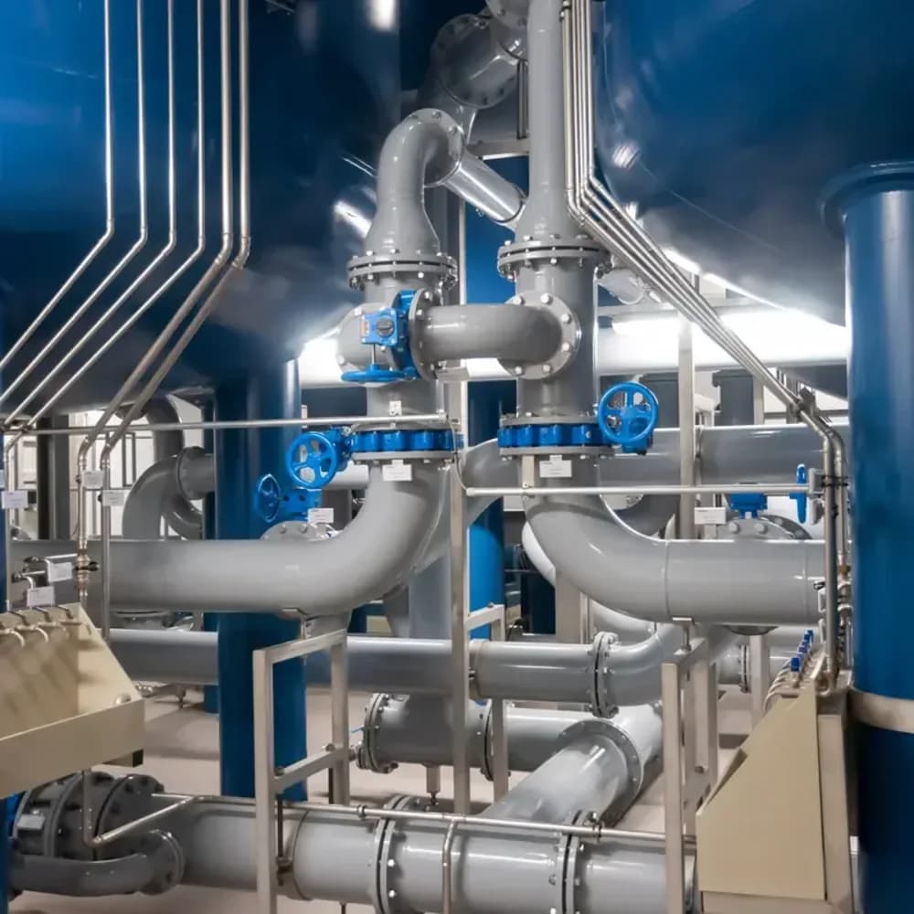 Rurociągi instalacji przemysłowej przygotowane do kontroli przepływu