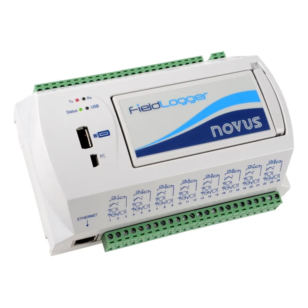 Rejestrator danych NOVUS FieldLogger – wielokanałowy, Ethernet i RS-485 — Rejestracja danych procesowych z maszyny — jak zbierać sygnały 4–20 mA i Modbus do analizy awarii i optymalizacji