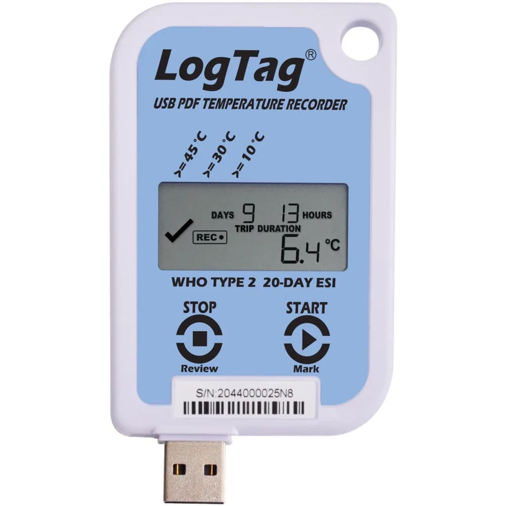 Rejestrator temperatury LogTag USRID-16 – ekran i PDF — Rejestrator temperatury z wyświetlaczem czy bez — kiedy ekran naprawdę się opłaca