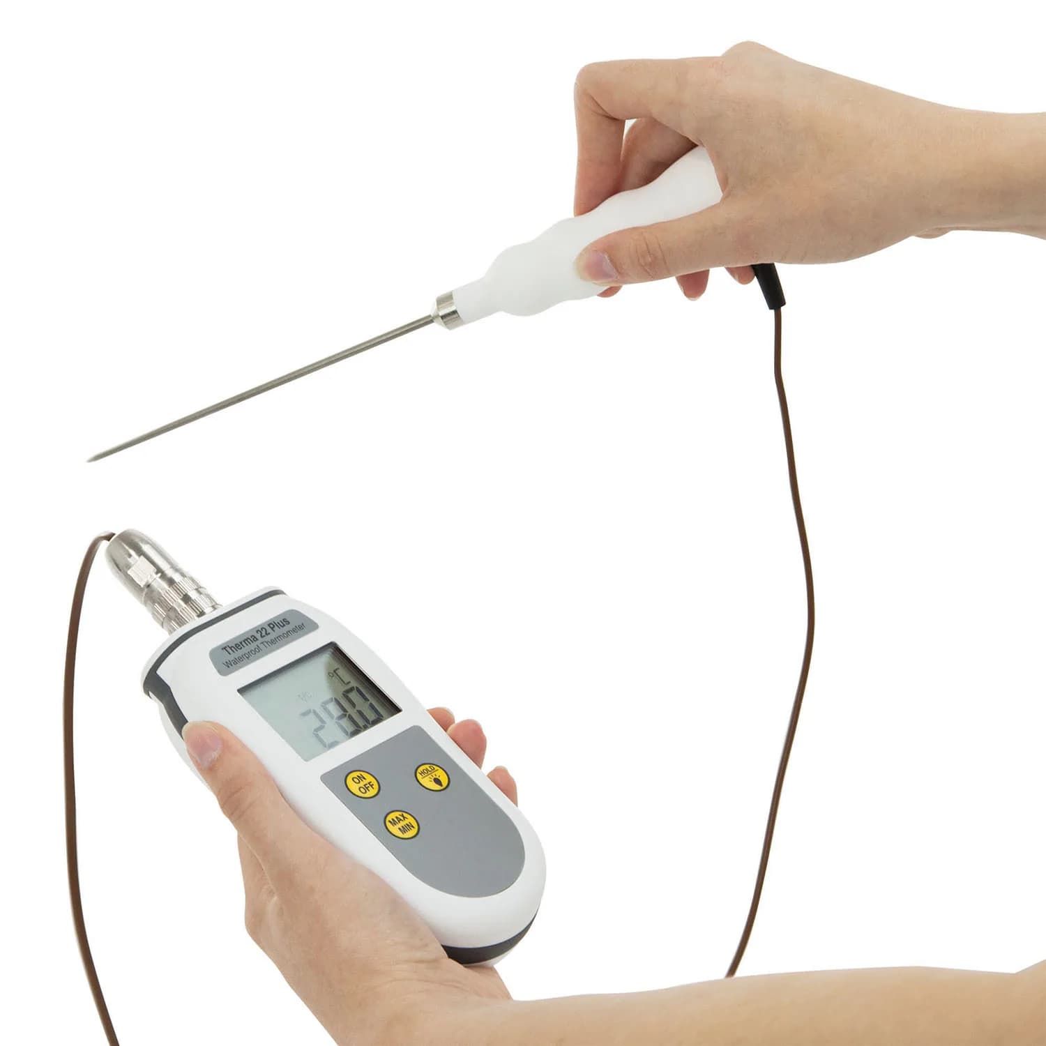 Termometr wodoodporny ETI Therma 22 Plus - IP67, termopara T i termistor, ±0,2 °C – sonda pomiarowa