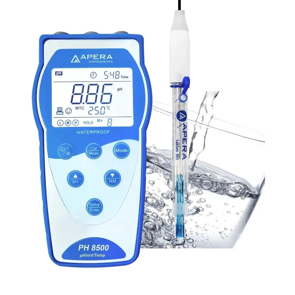 Miernik pH Apera PH8500-PW w silikonowym etui z podświetlanym wyświetlaczem