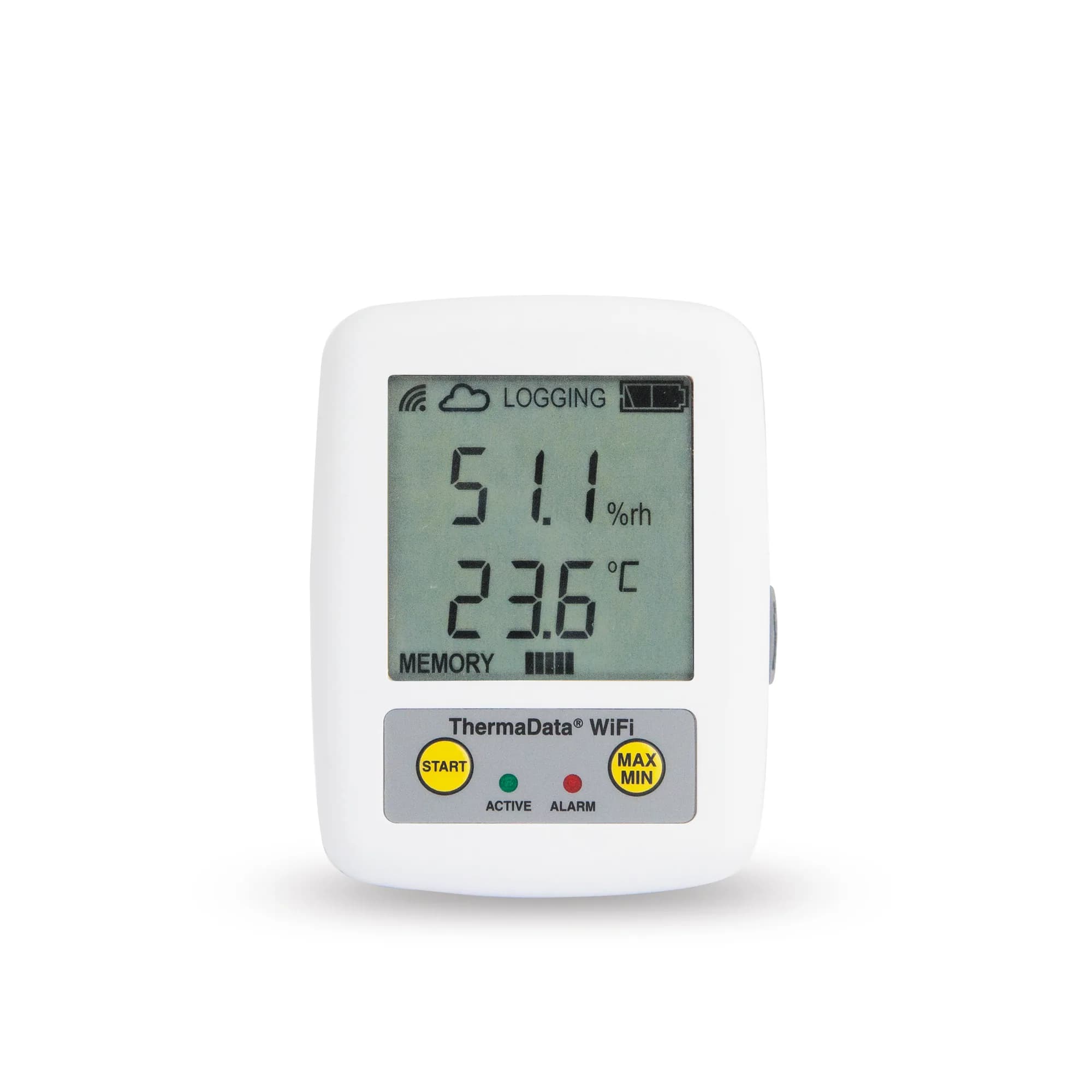 Rejestrator temperatury i wilgotności ETI ThermaData WiFi HTD - odczyt online przez Wi-Fi – widok główny