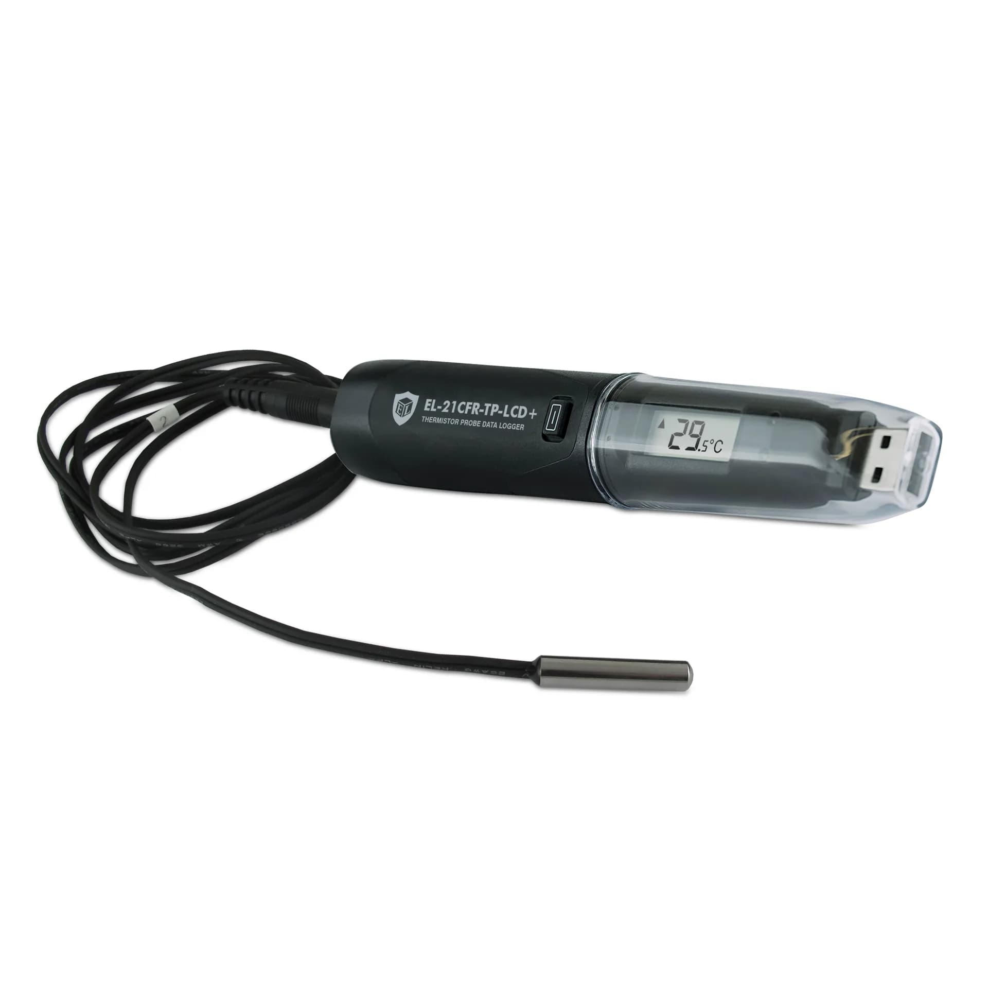 Dokładny rejestrator Lascar EL-21CFR-TP-LCD+ – sonda 3 m