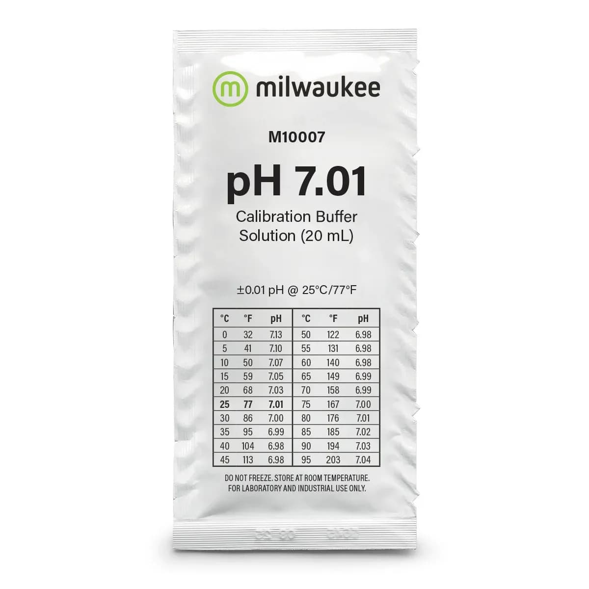 Roztwór buforowy pH 7,01 Milwaukee M10007B-500 – 500 jednorazowych saszetek po 20 ml