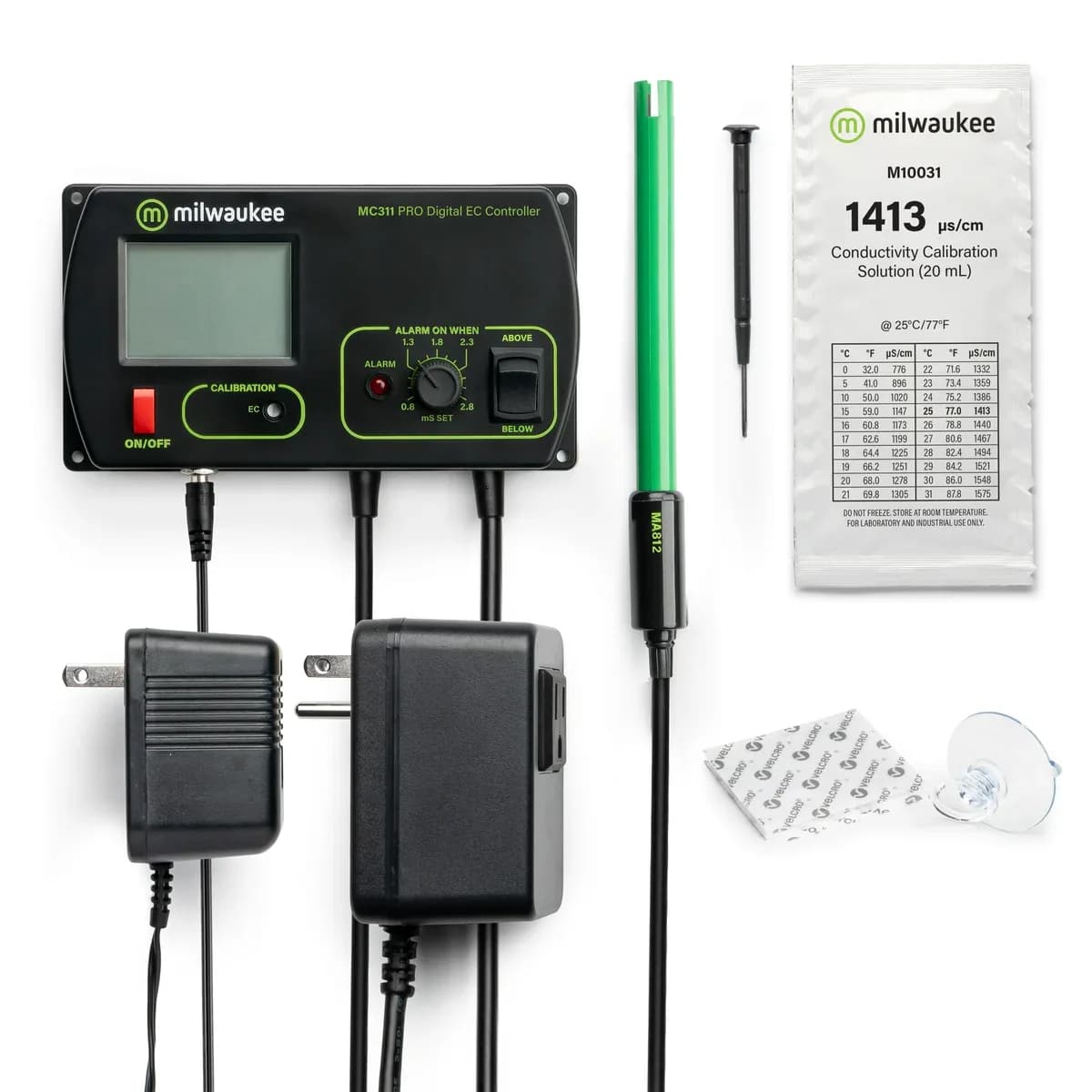 Kontroler przewodności MC311 z zestawu Milwaukee MC740 wraz z sondą MA812/2 i zasilaczem