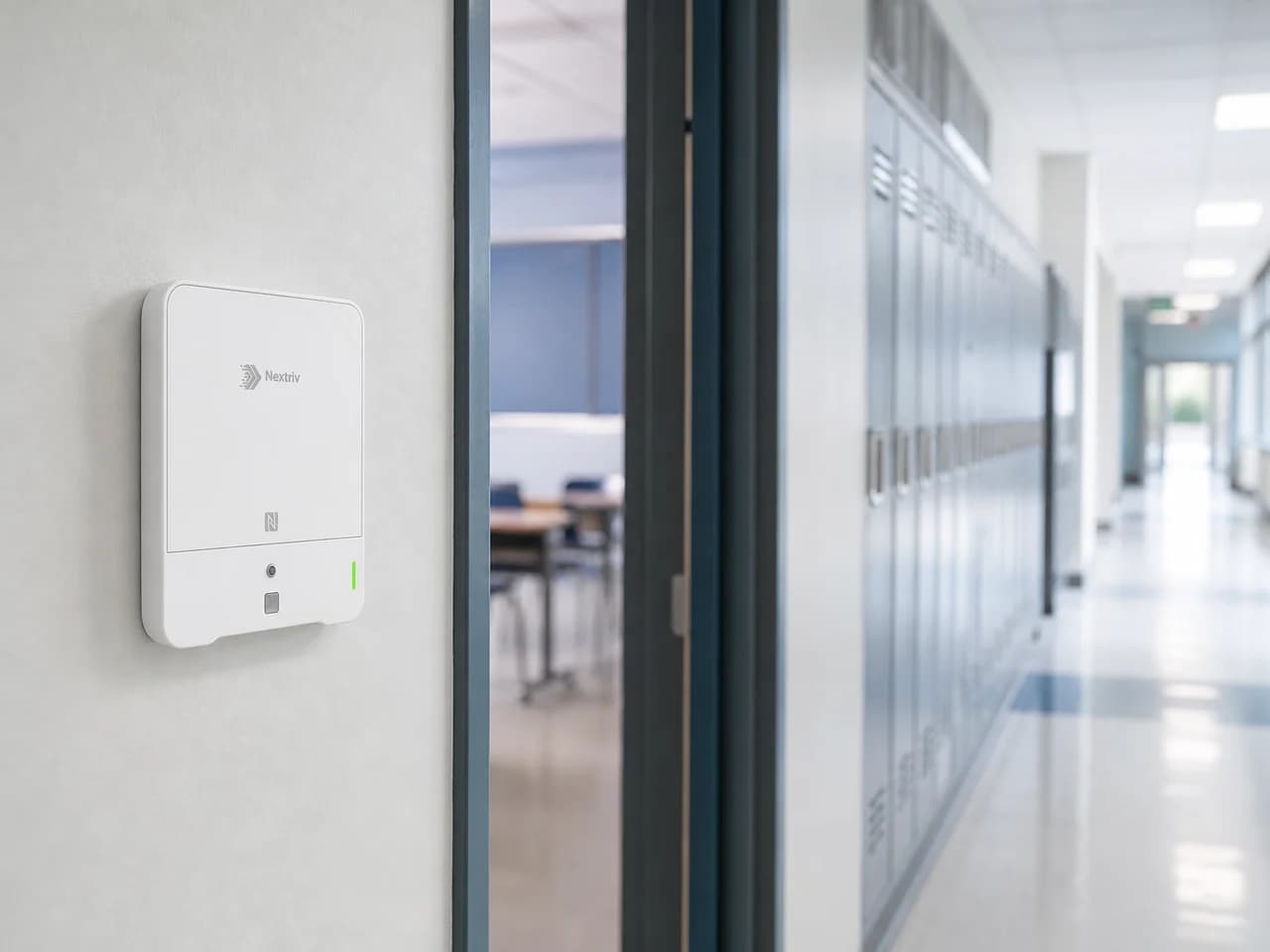 Monitoring sal lekcyjnych bez okablowania — Nextriv Sense IAQ Lite 4-in-1