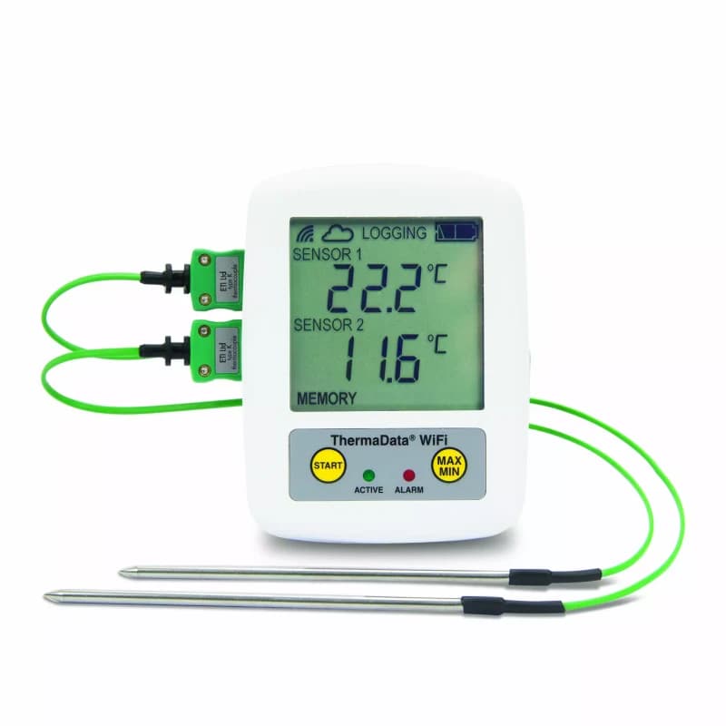 ThermaData WiFi TD2TC — 2 gniazda termopar K/T