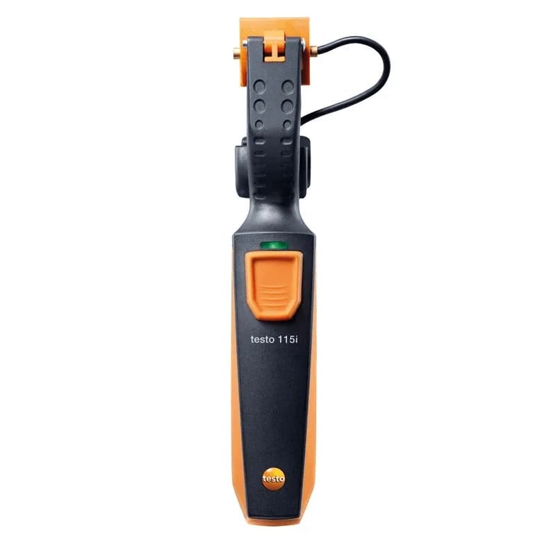 Zestaw Testo 115i, 510i i 805i wraz z aplikacją Testo Smart App podczas pracy przy urządzeniu grzewczym (miniatura)