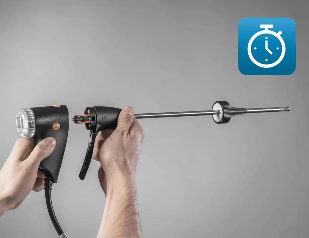 Analizator spalin Testo 300 Long Life Next Level z kompensacją H₂ (max. 8000 ppm) oraz drukarką – widok dodatkowy 12 (miniatura)