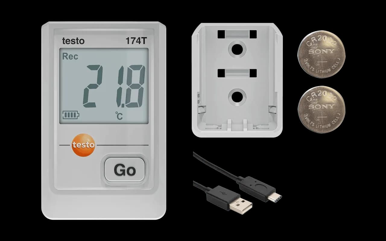 Rejestrator temperatury Testo 174 T – widok główny